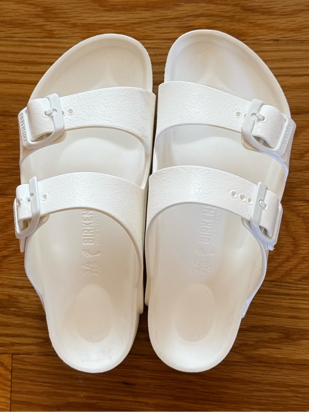 Birkenstock Youth Arizona Eva White Two-Buckle Slides